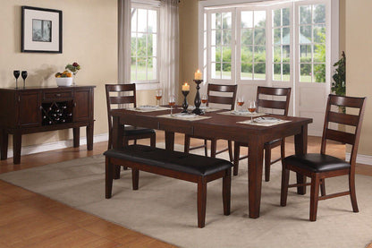 Antique Walnut Finish Solid Wood Set of 2pc Chairs Dining Chair Ladder Back Cushion Seats - 1st Choice Furniture Direct