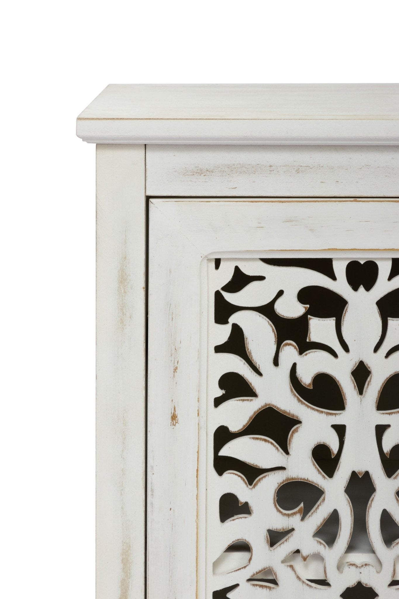 Antique White Buffet Cabinet with Storage | Rustic Farmhouse Accent Cabinet - 1st Choice Furniture Direct