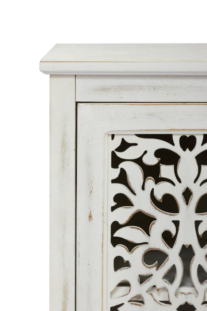 Antique White Buffet Cabinet with Storage | Rustic Farmhouse Accent Cabinet - 1st Choice Furniture Direct