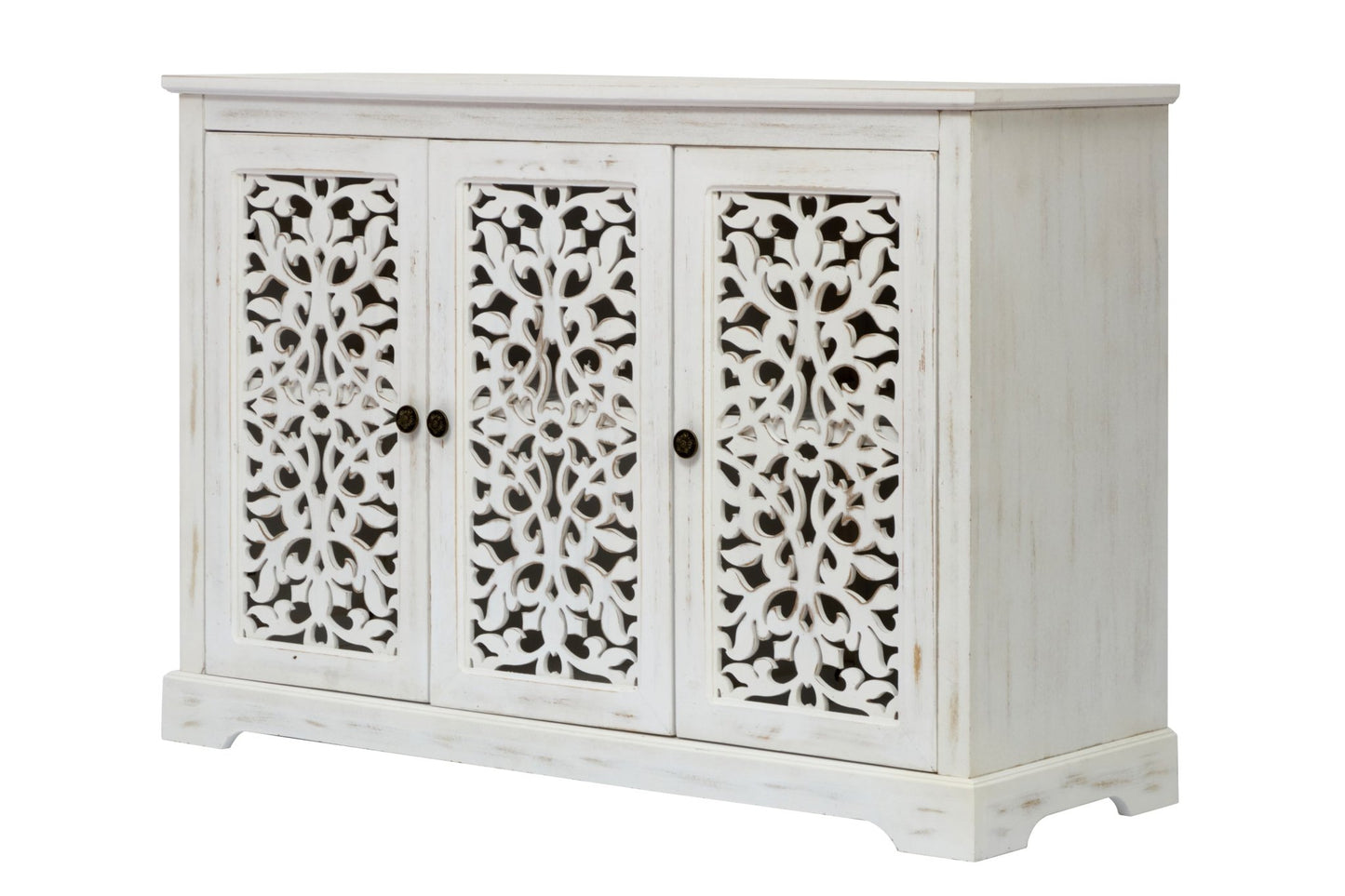 Antique White Buffet Cabinet with Storage | Rustic Farmhouse Accent Cabinet - 1st Choice Furniture Direct
