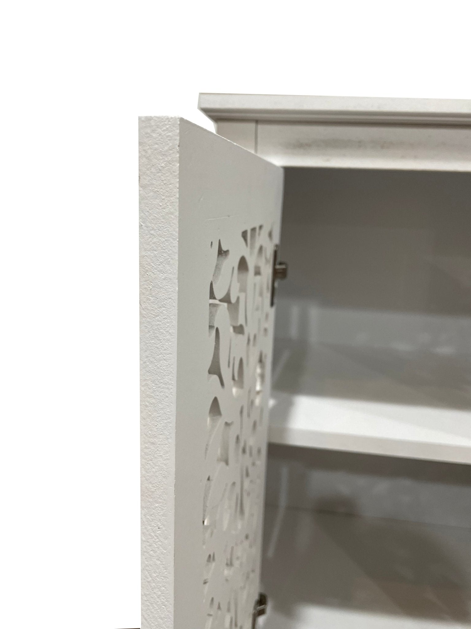 Antique White Buffet Cabinet with Storage | Rustic Farmhouse Accent Cabinet - 1st Choice Furniture Direct