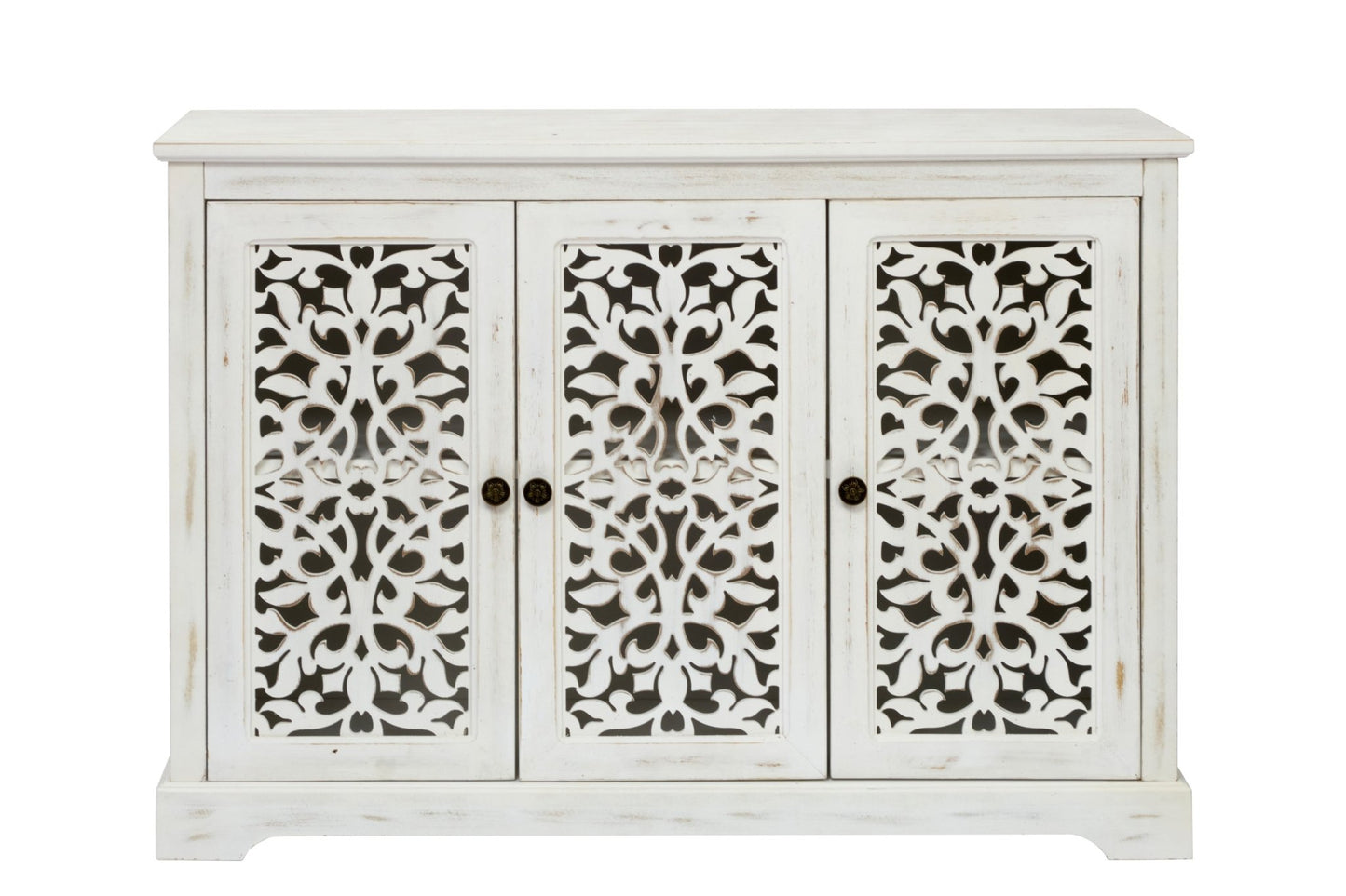 Antique White Buffet Cabinet with Storage | Rustic Farmhouse Accent Cabinet - 1st Choice Furniture Direct