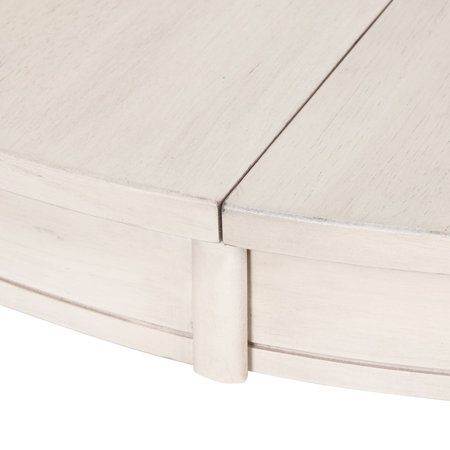 Antique White Modern Dining Table Set for 4 with Round Table and Chairs, Solid Wood & MDF - 1st Choice Furniture Direct