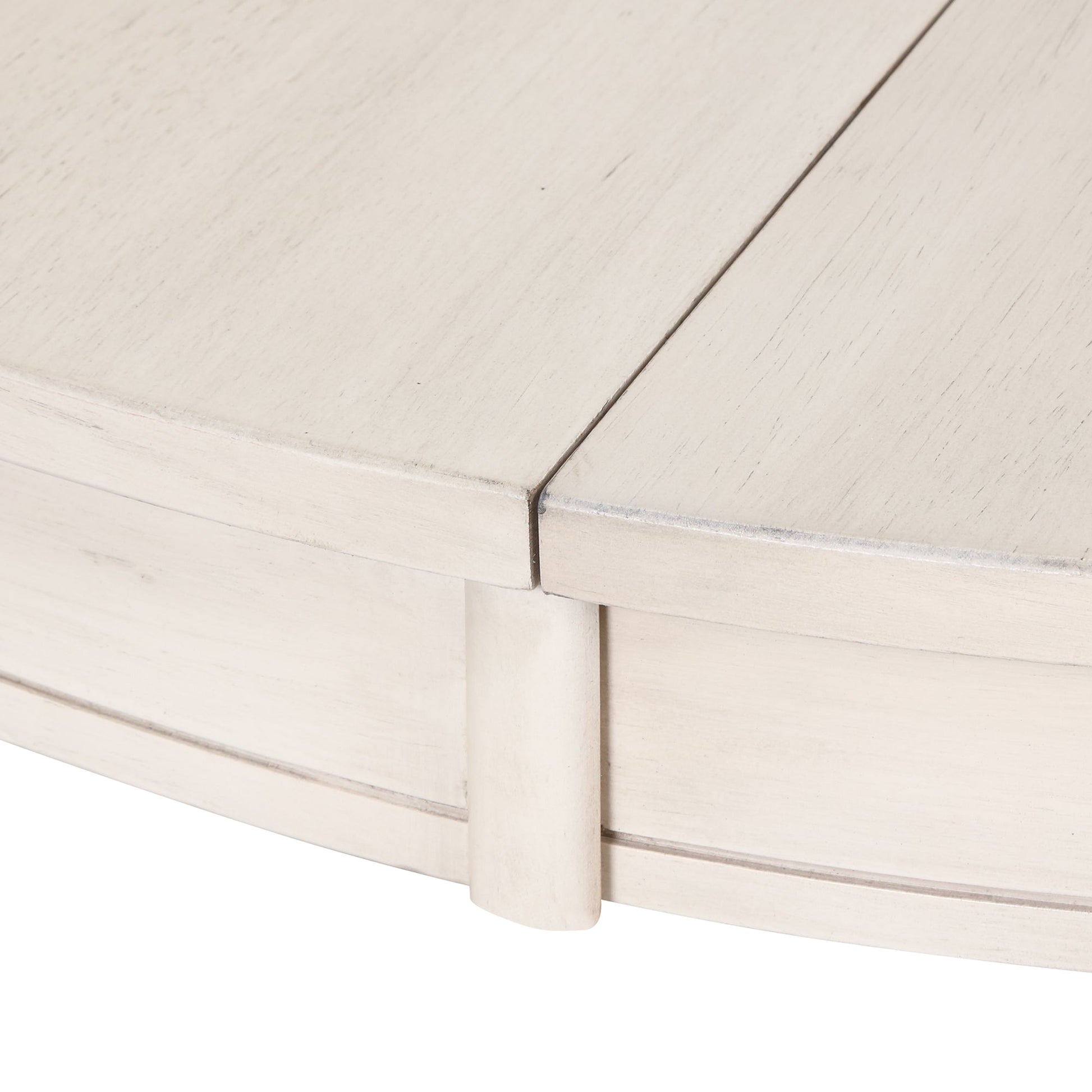 Antique White Modern Dining Table Set for 4 with Round Table and Chairs, Solid Wood & MDF - 1st Choice Furniture Direct