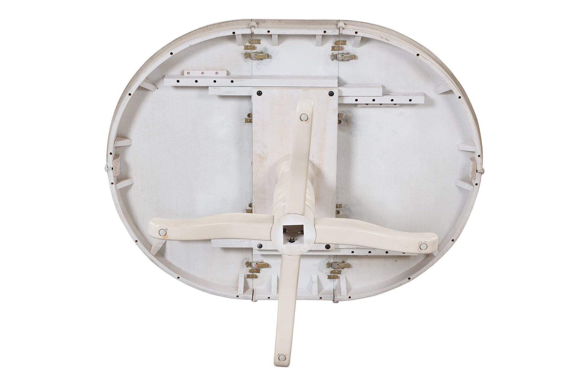 Antique White Modern Dining Table Set for 4 with Round Table and Chairs, Solid Wood & MDF - 1st Choice Furniture Direct