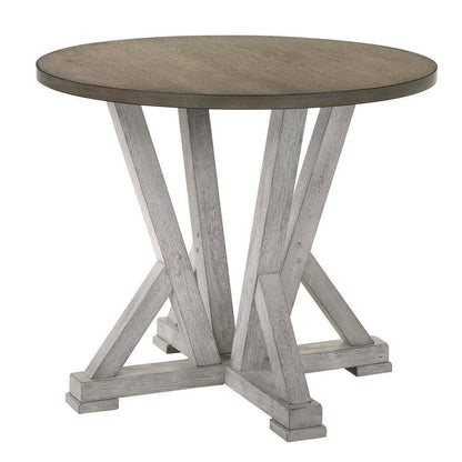 Antique White Rustic Style 1pc Counter Height Dining Table Two - tone Design Dining Room Furniture - 1st Choice Furniture Direct