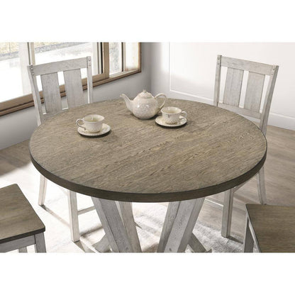 Antique White Rustic Style 1pc Counter Height Dining Table Two - tone Design Dining Room Furniture - 1st Choice Furniture Direct