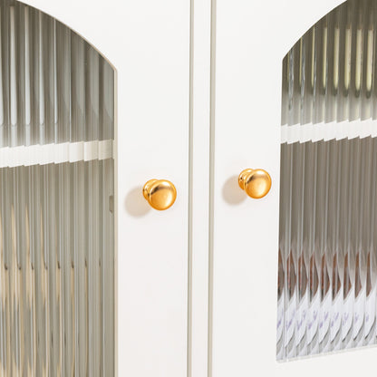 Antique White Stylish TV Cabinet Entertainment Center with Solid Wood Frame and Changhong Glass Door - 1st Choice Furniture Direct