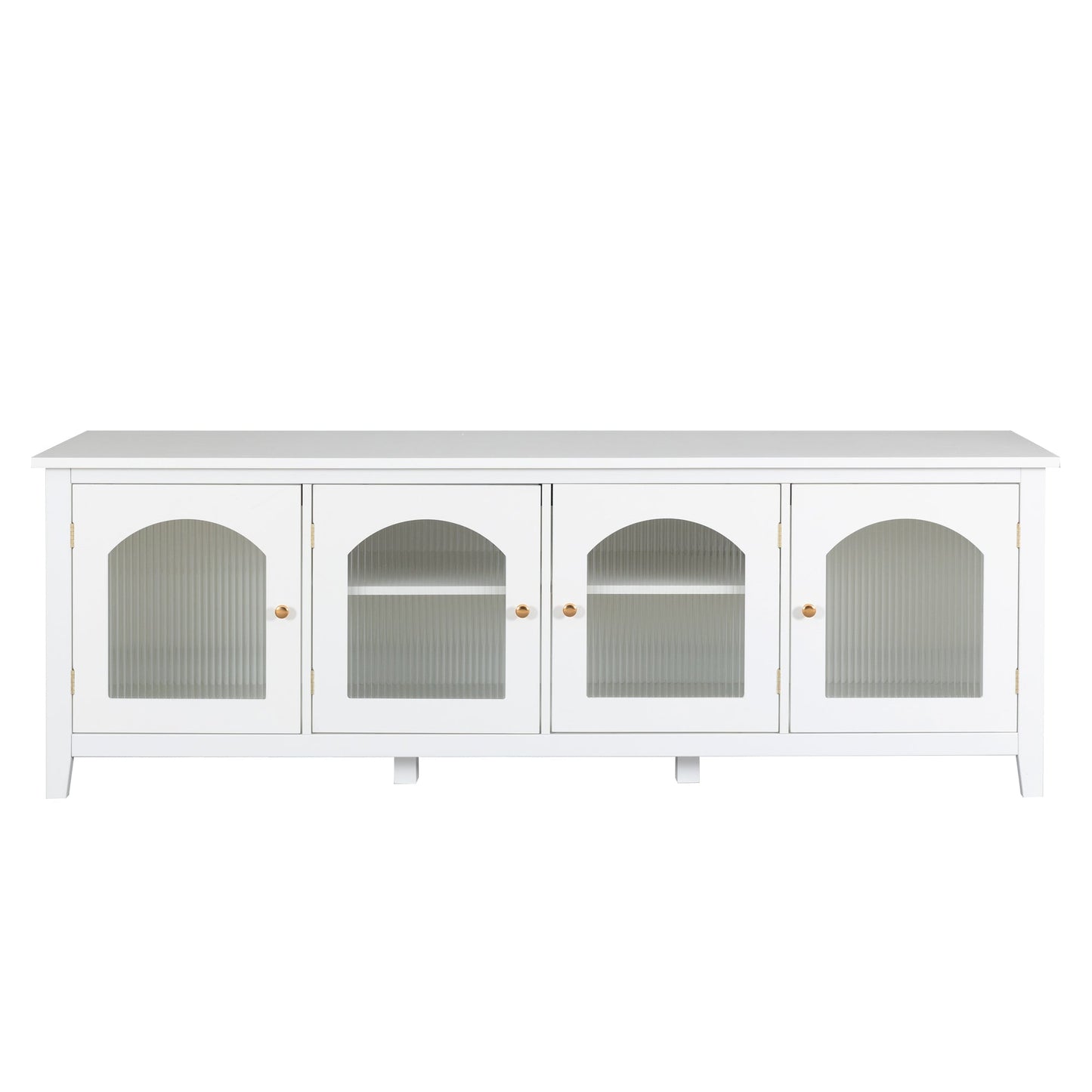 Antique White Stylish TV Cabinet Entertainment Center with Solid Wood Frame and Changhong Glass Door - 1st Choice Furniture Direct