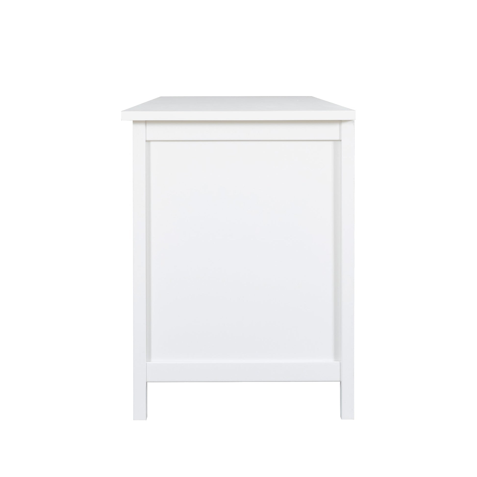 Antique White Stylish TV Cabinet Entertainment Center with Solid Wood Frame and Changhong Glass Door - 1st Choice Furniture Direct