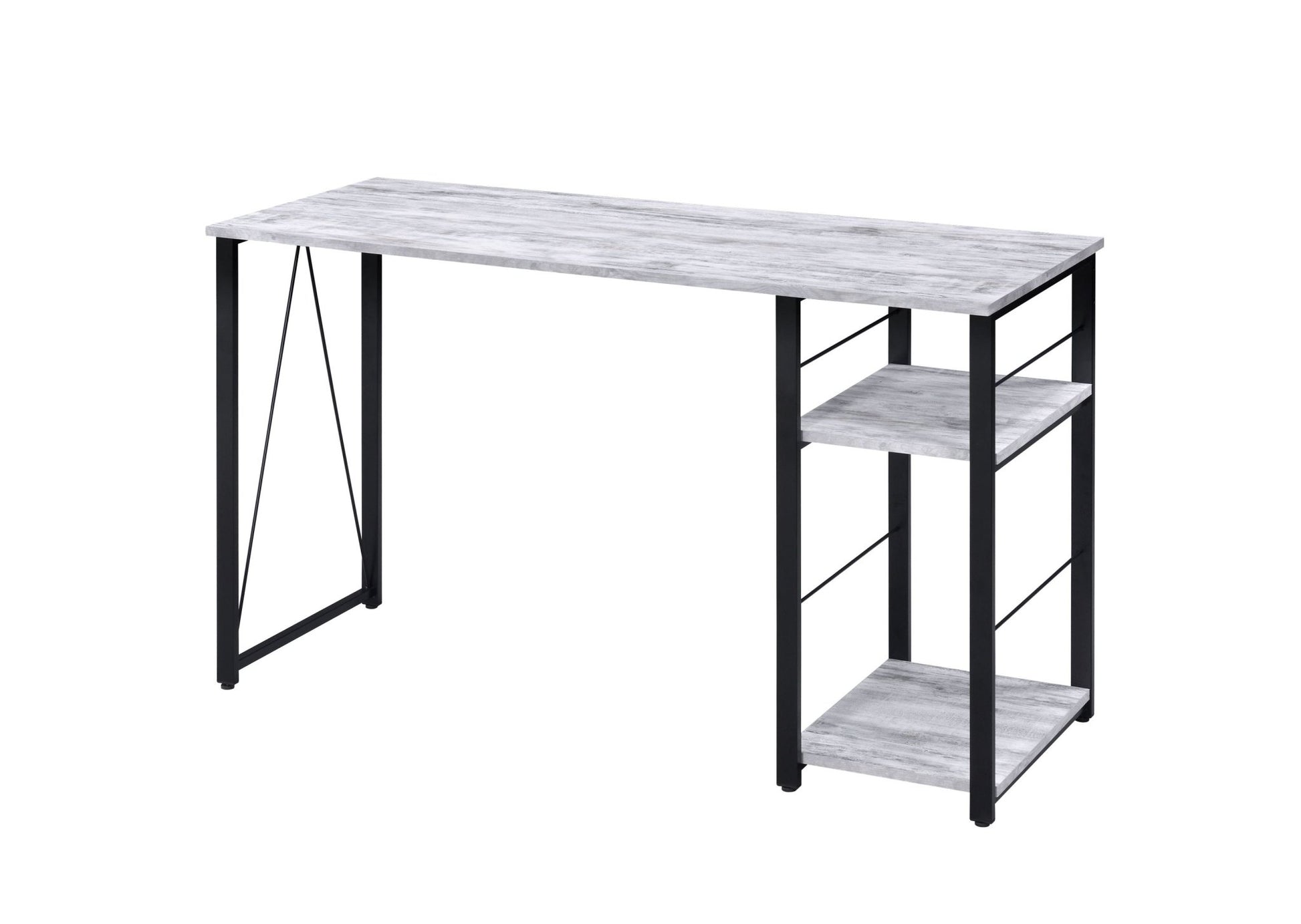 Antique White Writing Desk with 2-Tier Storage Shelves - 1st Choice Furniture Direct