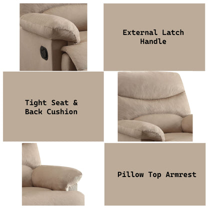 Arcadia Beige Woven Fabric Motion Recliner - 1st Choice Furniture Direct