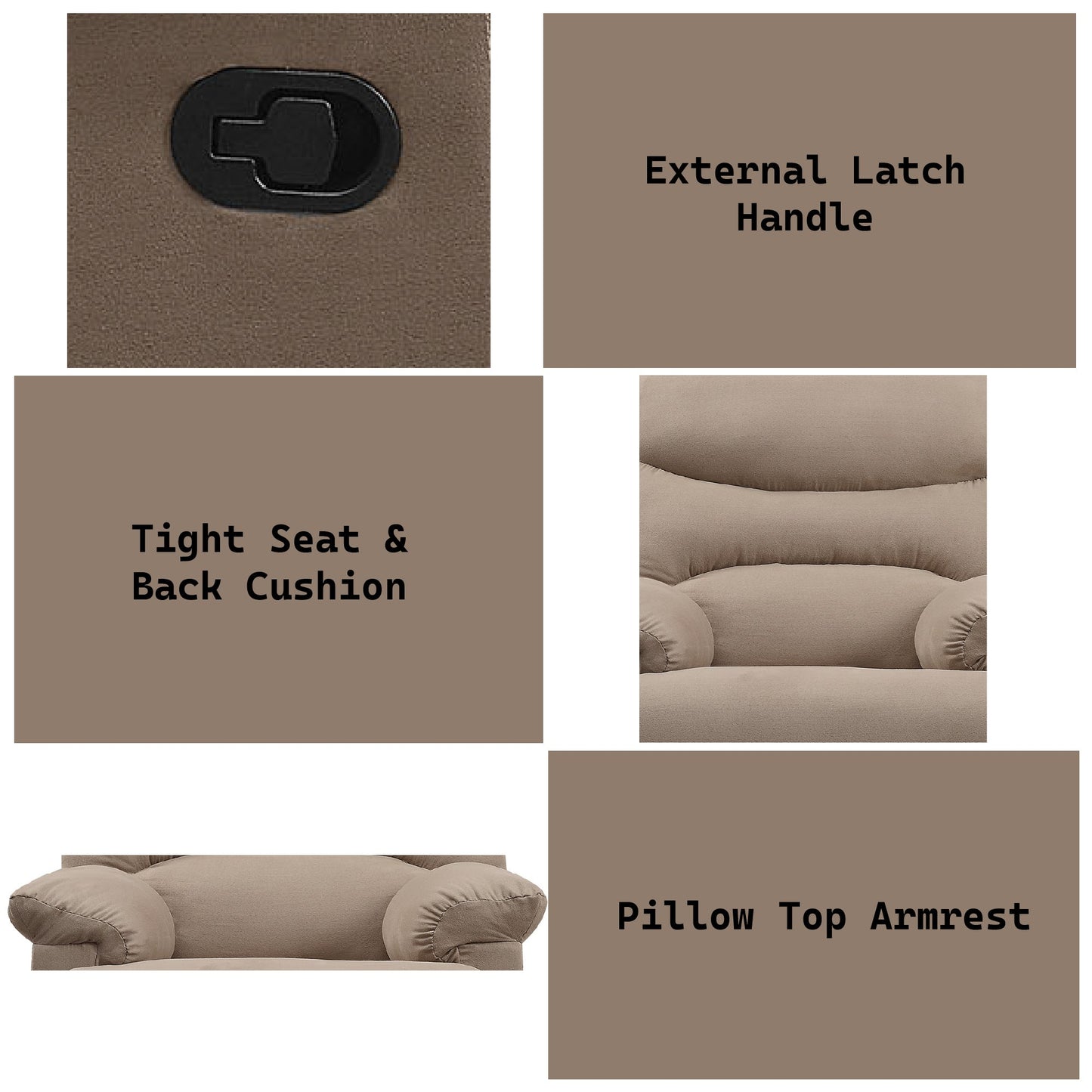 Arcadia Light Brown Microfiber Motion Recliner - 1st Choice Furniture Direct