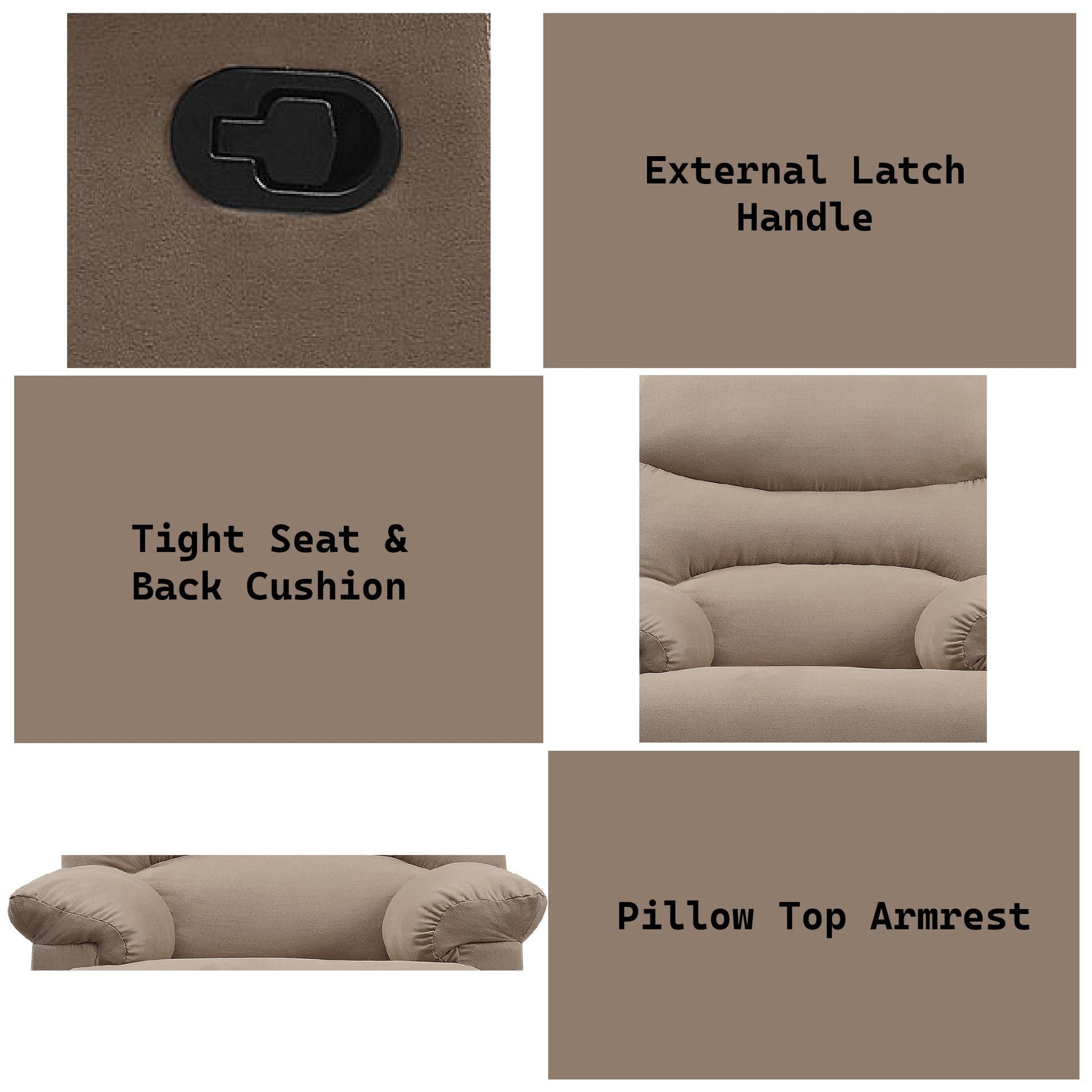 Arcadia Light Brown Microfiber Motion Recliner - 1st Choice Furniture Direct