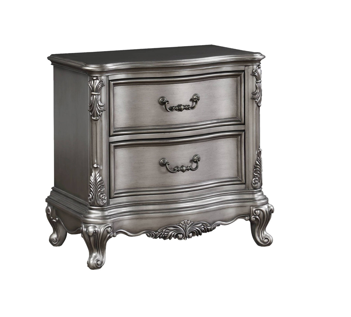 Ariadne Antique Platinum Finish NightStand - 1st Choice Furniture Direct