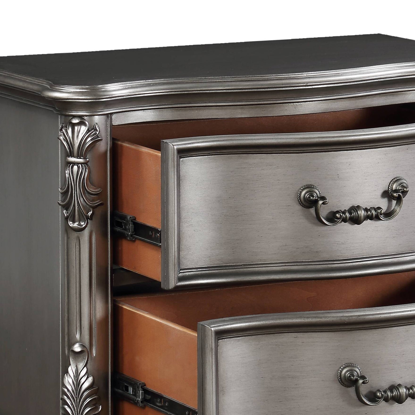 Ariadne Antique Platinum Finish NightStand - 1st Choice Furniture Direct