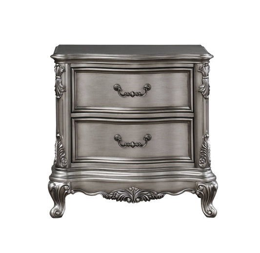 Ariadne Antique Platinum Finish NightStand - 1st Choice Furniture Direct