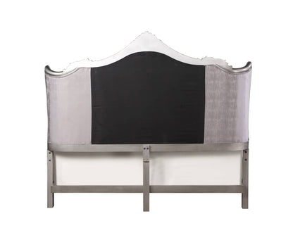 Ariadne Velvet & Antique Platinum Finish CAL. King Bed - 1st Choice Furniture Direct