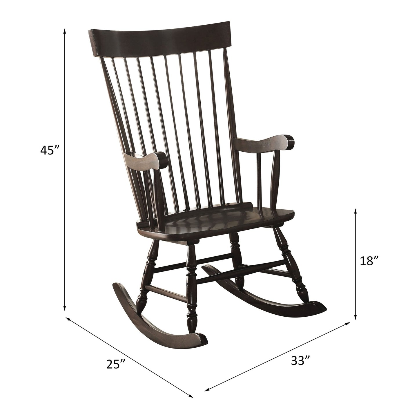 Arlo Black Finish Rocking Chair - 1st Choice Furniture Direct