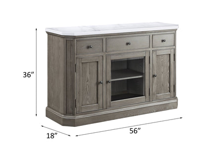 Artificial Marble Top Server with Felt-Lined Drawers - 1st Choice Furniture Direct