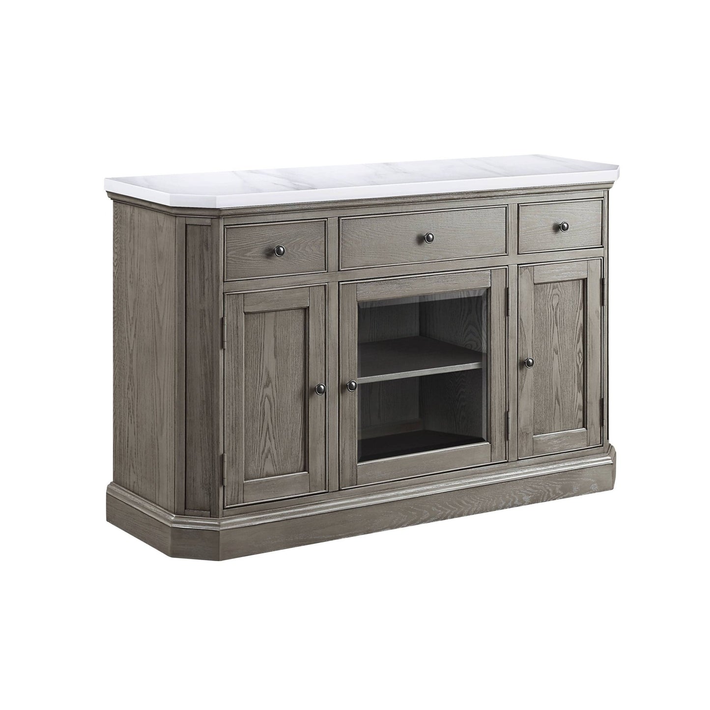 Artificial Marble Top Server with Felt-Lined Drawers - 1st Choice Furniture Direct