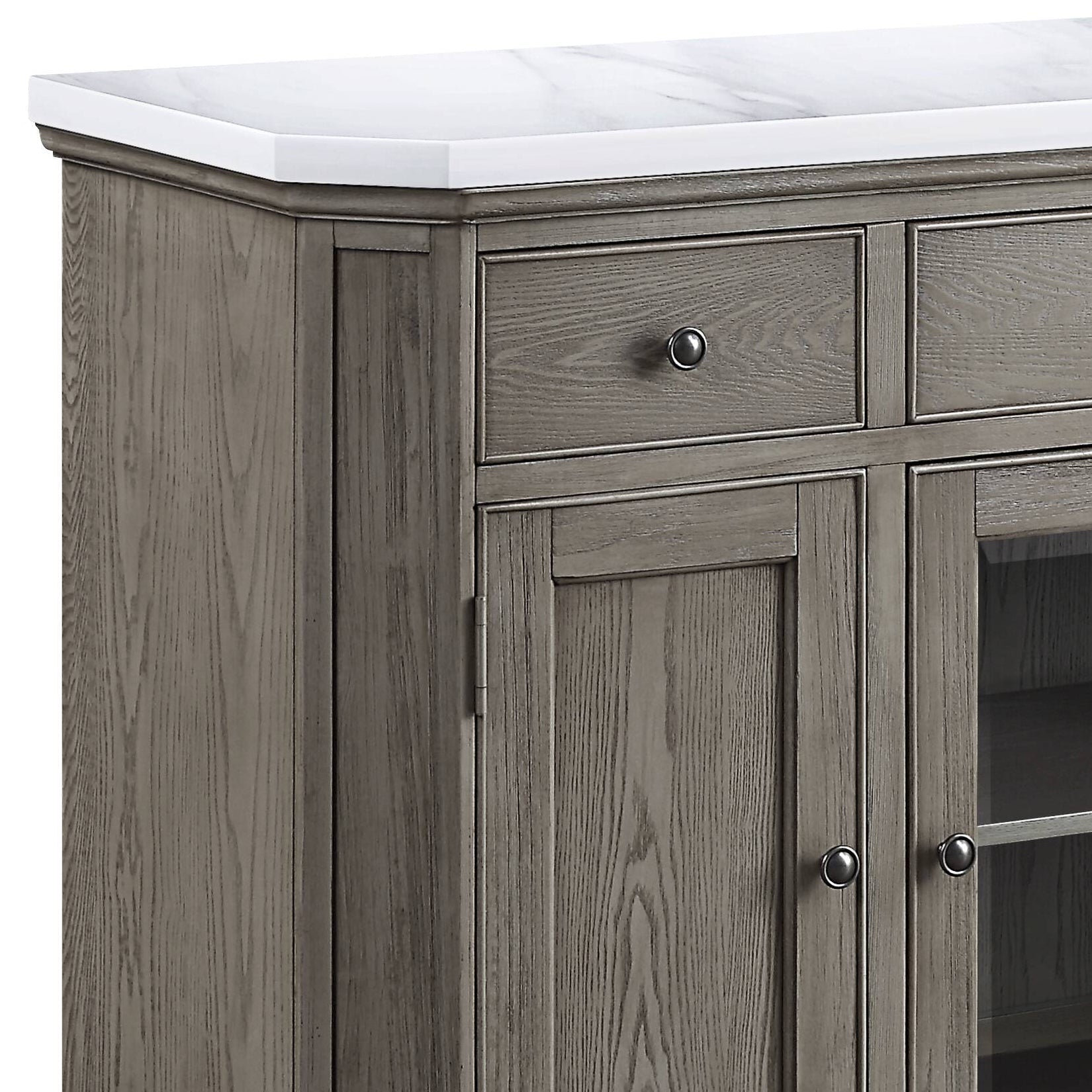 Artificial Marble Top Server with Felt-Lined Drawers - 1st Choice Furniture Direct