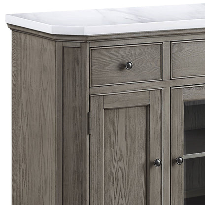 Artificial Marble Top Server with Felt-Lined Drawers - 1st Choice Furniture Direct
