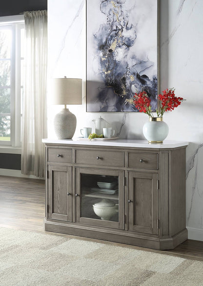 Artificial Marble Top Server with Felt-Lined Drawers - 1st Choice Furniture Direct