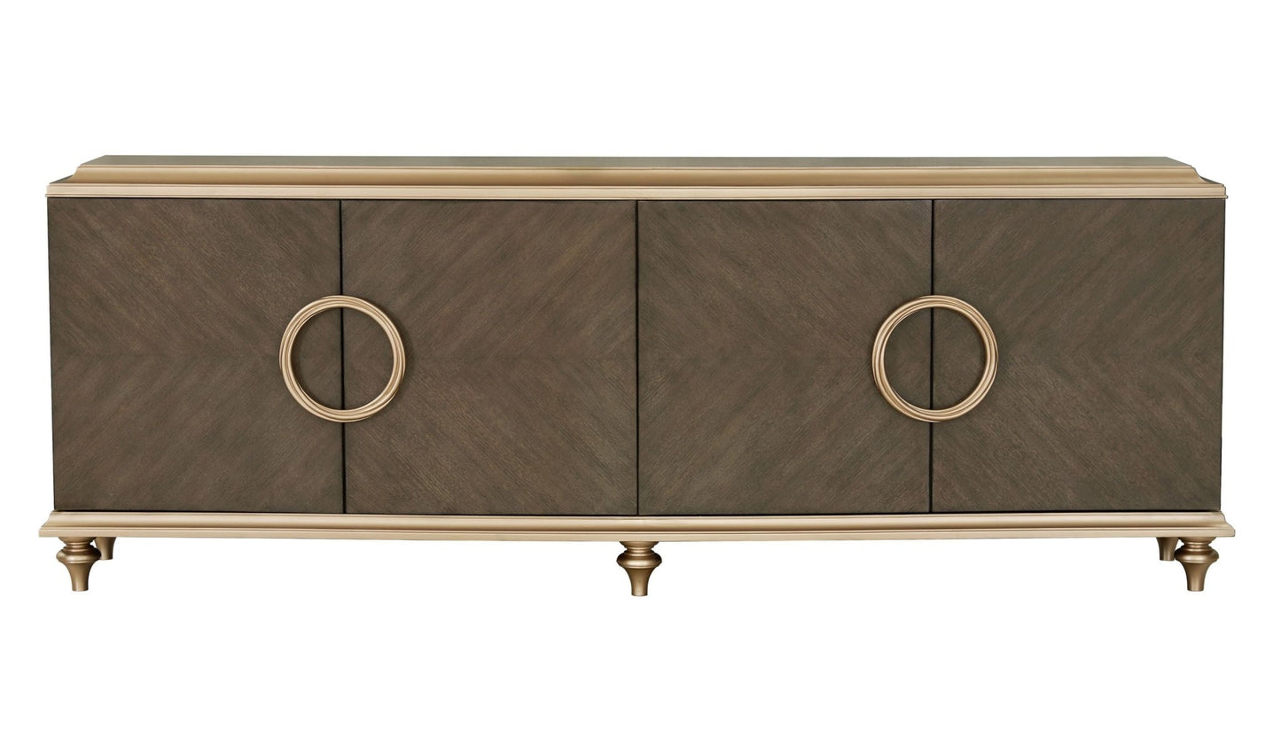 Ashtin Brown Finish Console Cabinet - 1st Choice Furniture Direct
