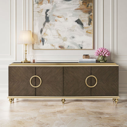 Ashtin Brown Finish Console Cabinet - 1st Choice Furniture Direct