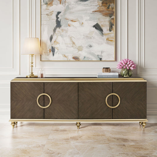 Ashtin Brown Finish Console Cabinet - 1st Choice Furniture Direct