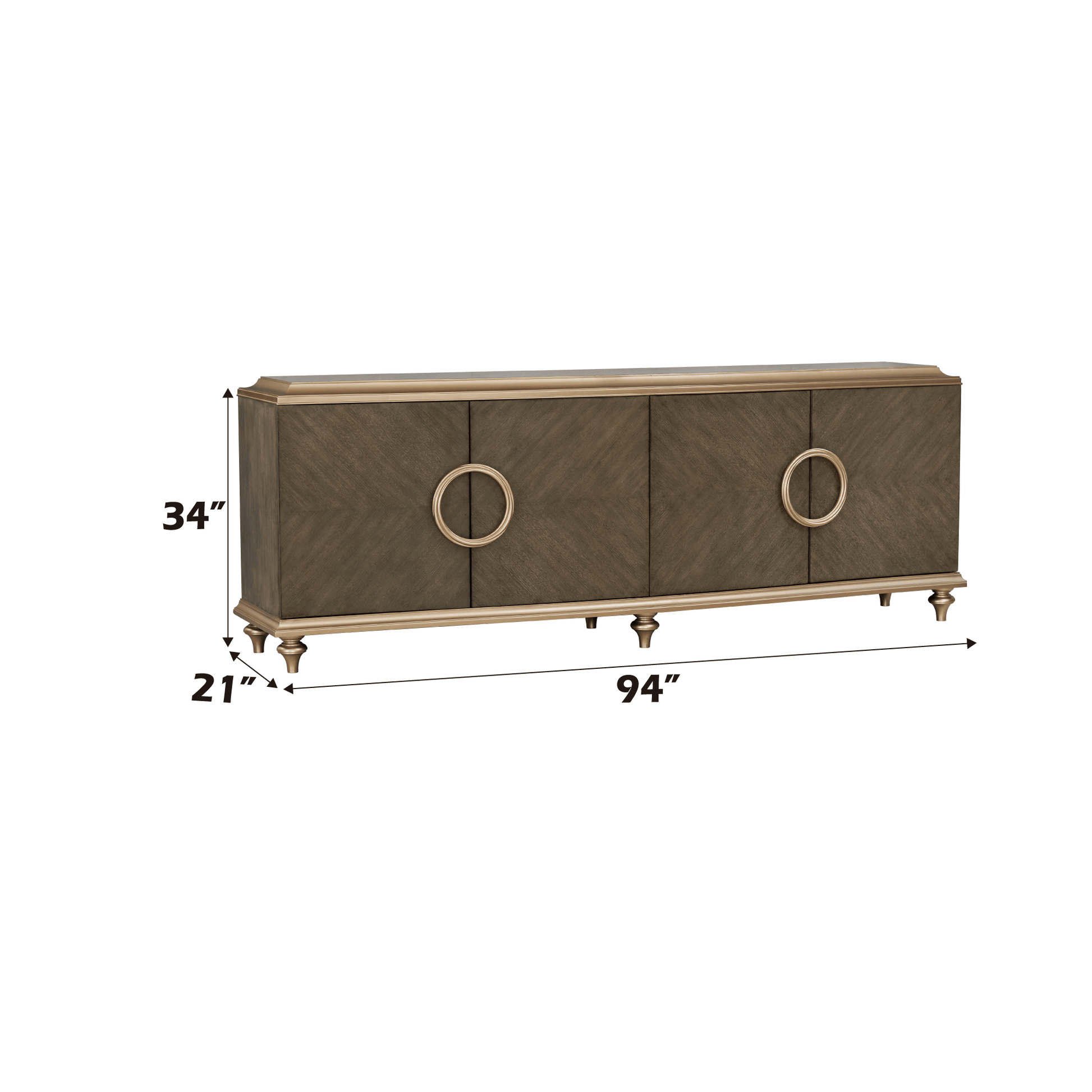 Ashtin Brown Finish Console Cabinet - 1st Choice Furniture Direct