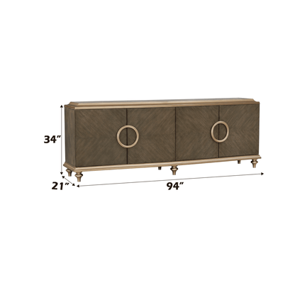 Ashtin Brown Finish Console Cabinet - 1st Choice Furniture Direct