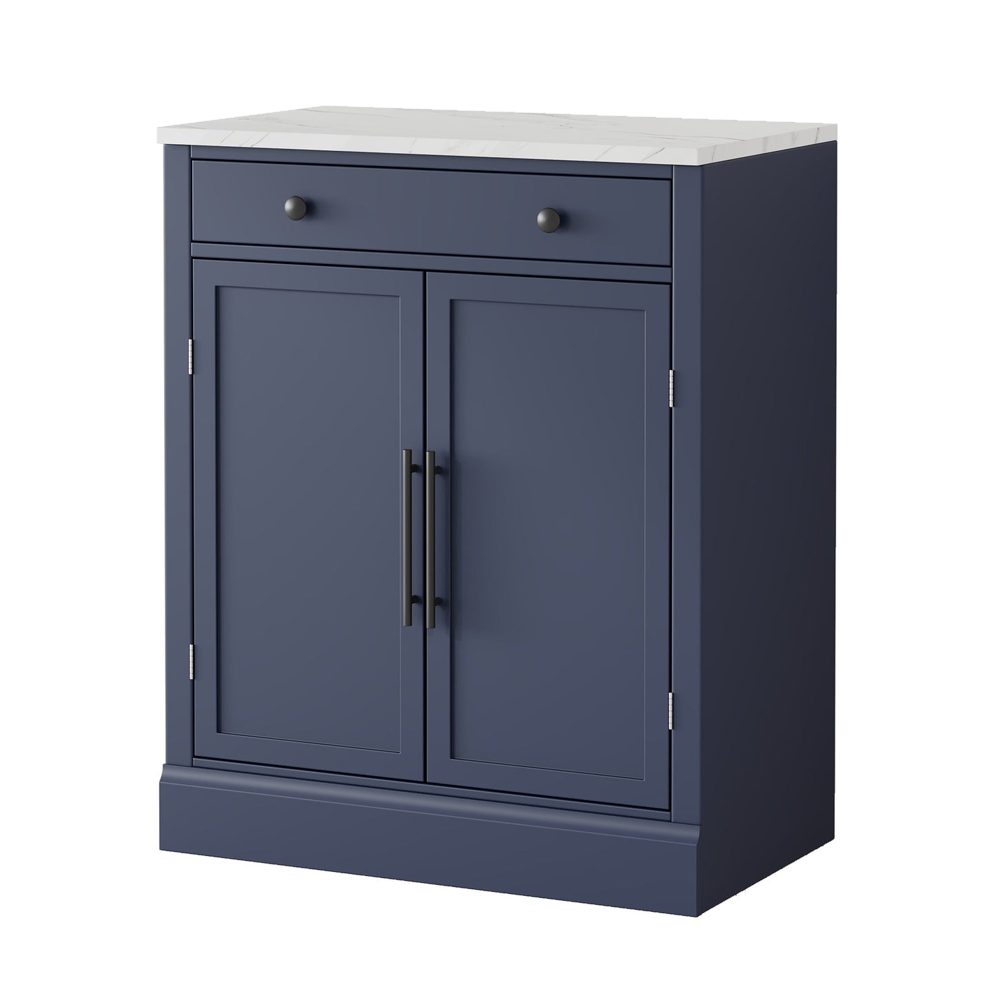 [Assembly Video Provided] TOPMAX Modern Freestanding Kitchen Pantry,Buffet Food Storage, Coffee Bar Cabinet with Drawer, 2 Adjustable Shelves and 2 Door Shelves for Dining, Kitchen, Set of 2, Blue - 1st Choice Furniture Direct