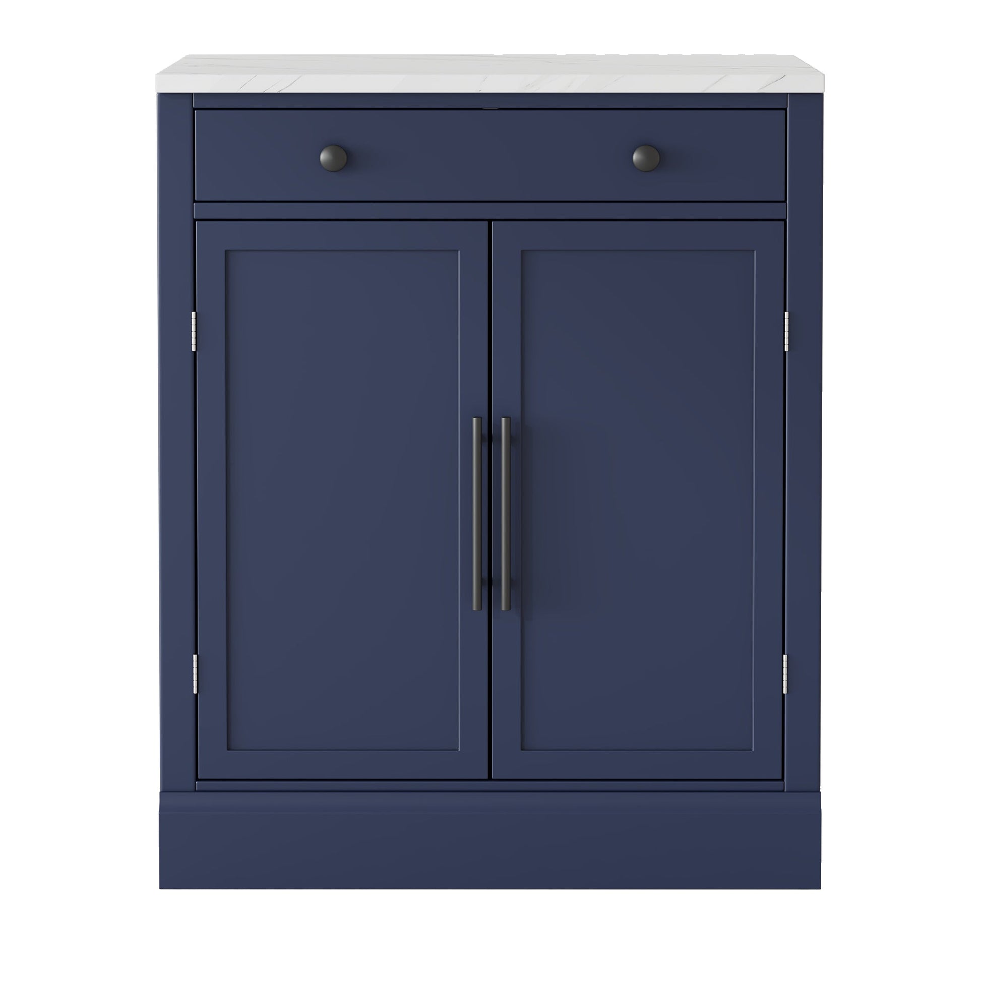 [Assembly Video Provided] TOPMAX Modern Freestanding Kitchen Pantry,Buffet Food Storage, Coffee Bar Cabinet with Drawer, 2 Adjustable Shelves and 2 Door Shelves for Dining, Kitchen, Set of 2, Blue - 1st Choice Furniture Direct