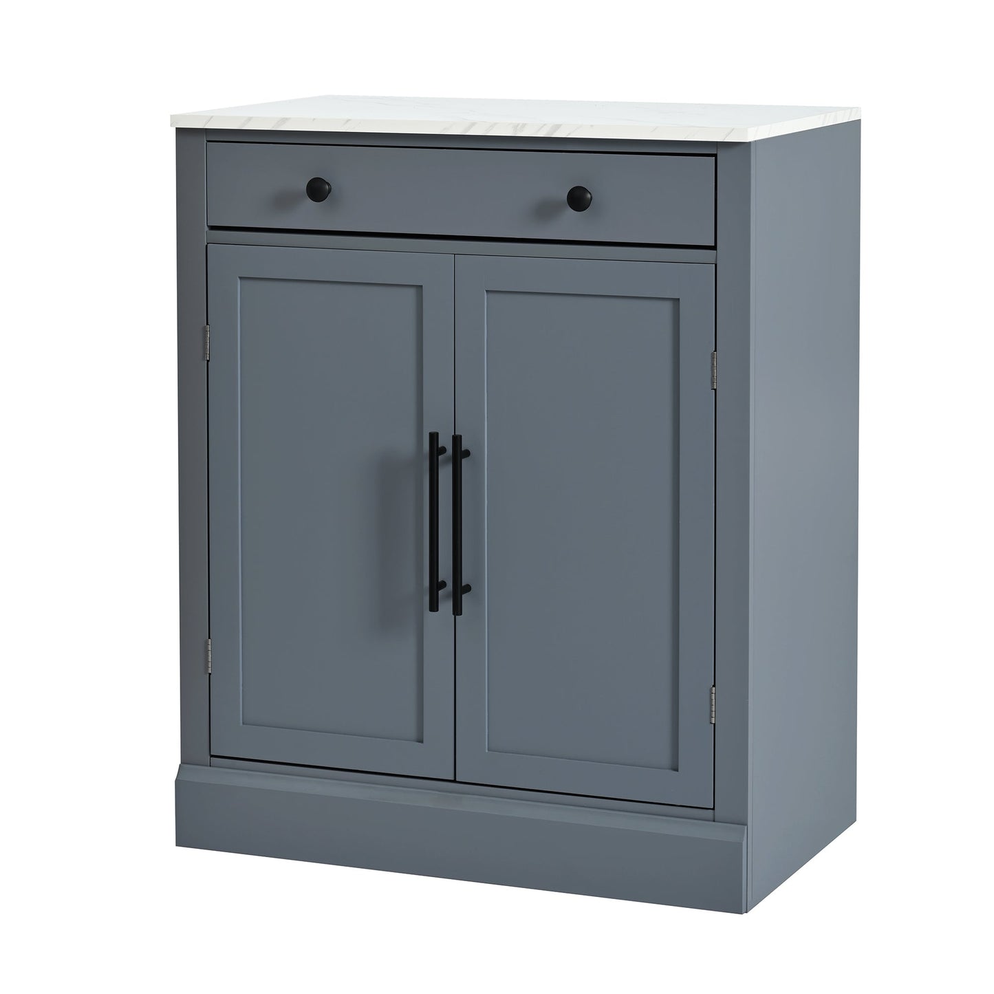 [Assembly Video Provided] TOPMAX Modern Freestanding Kitchen Pantry,Buffet Food Storage, Coffee Bar Cabinet with Drawer, 2 Adjustable Shelves and 2 Door Shelves for Dining, Kitchen, Set of 2, Gray - 1st Choice Furniture Direct