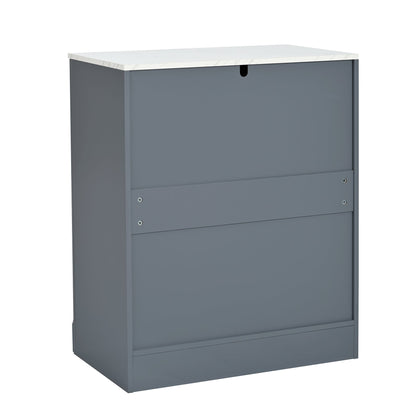 [Assembly Video Provided] TOPMAX Modern Freestanding Kitchen Pantry,Buffet Food Storage, Coffee Bar Cabinet with Drawer, 2 Adjustable Shelves and 2 Door Shelves for Dining, Kitchen, Set of 2, Gray - 1st Choice Furniture Direct