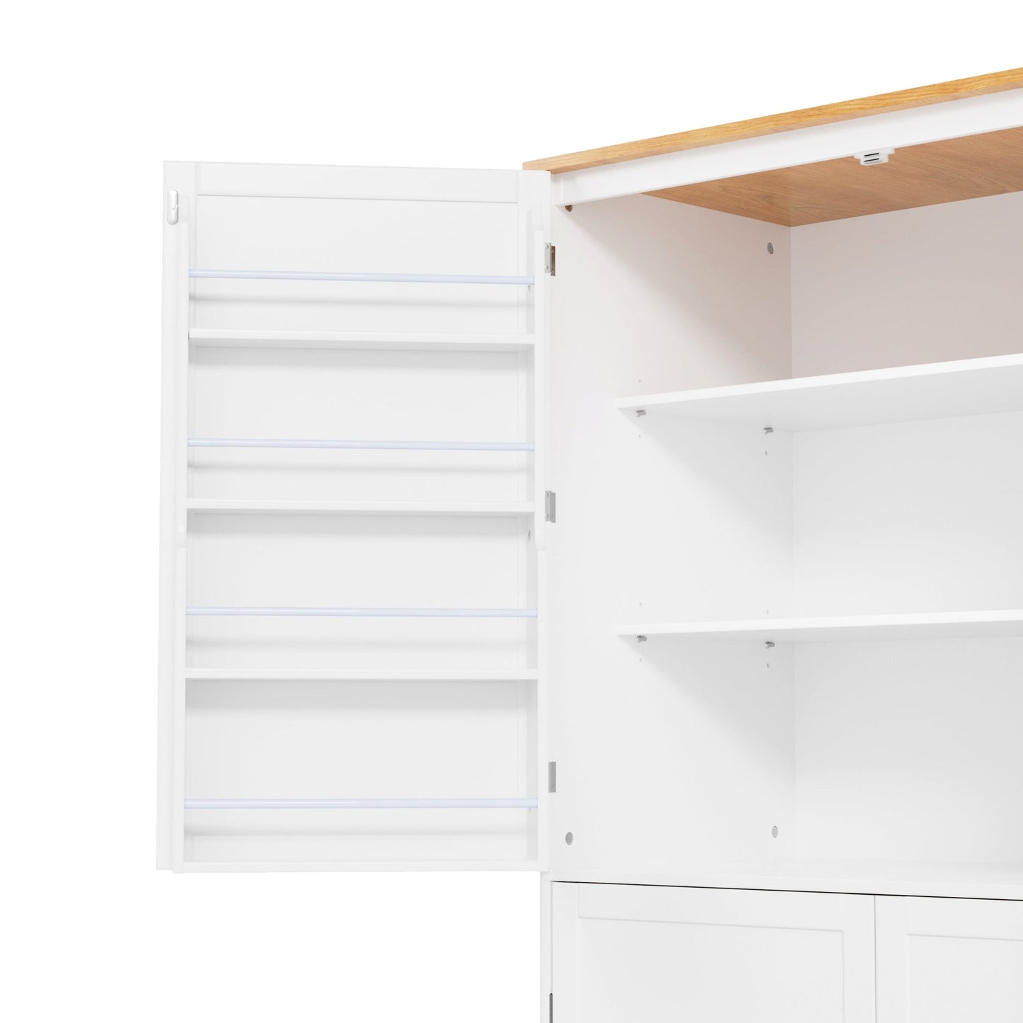 [Assembly Video Provided]TOPMAX 40.2x20x71.3inch High Freestanding Kitchen Pantry Large Cupboard Storage Cabinet with 2 Drawers, 2 Adjustable Shelves, 8 Door Shelves for Kitchen, Dining Room,White - 1st Choice Furniture Direct