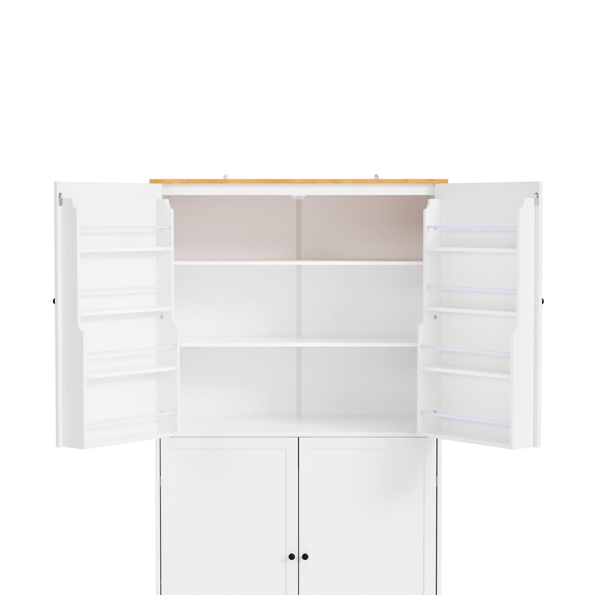 [Assembly Video Provided]TOPMAX 40.2x20x71.3inch High Freestanding Kitchen Pantry Large Cupboard Storage Cabinet with 2 Drawers, 2 Adjustable Shelves, 8 Door Shelves for Kitchen, Dining Room,White - 1st Choice Furniture Direct
