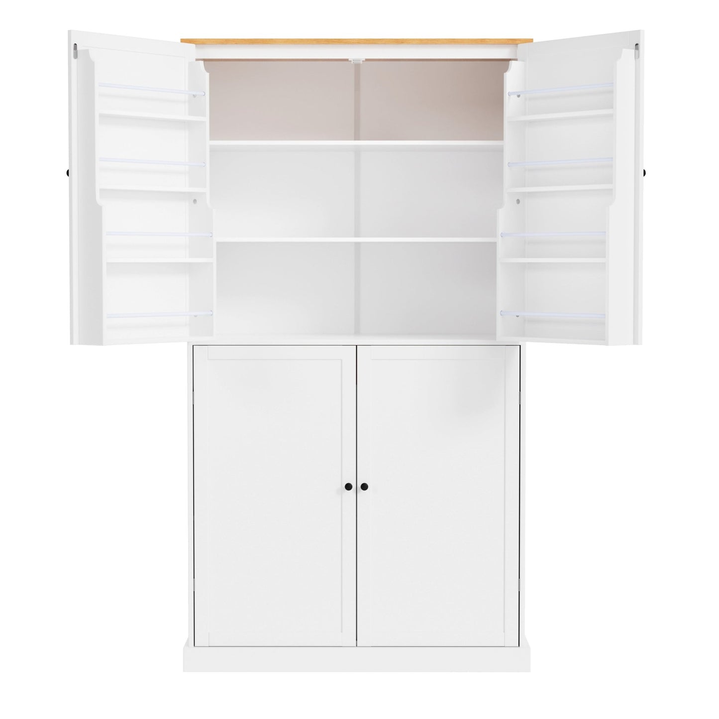 [Assembly Video Provided]TOPMAX 40.2x20x71.3inch High Freestanding Kitchen Pantry Large Cupboard Storage Cabinet with 2 Drawers, 2 Adjustable Shelves, 8 Door Shelves for Kitchen, Dining Room,White - 1st Choice Furniture Direct