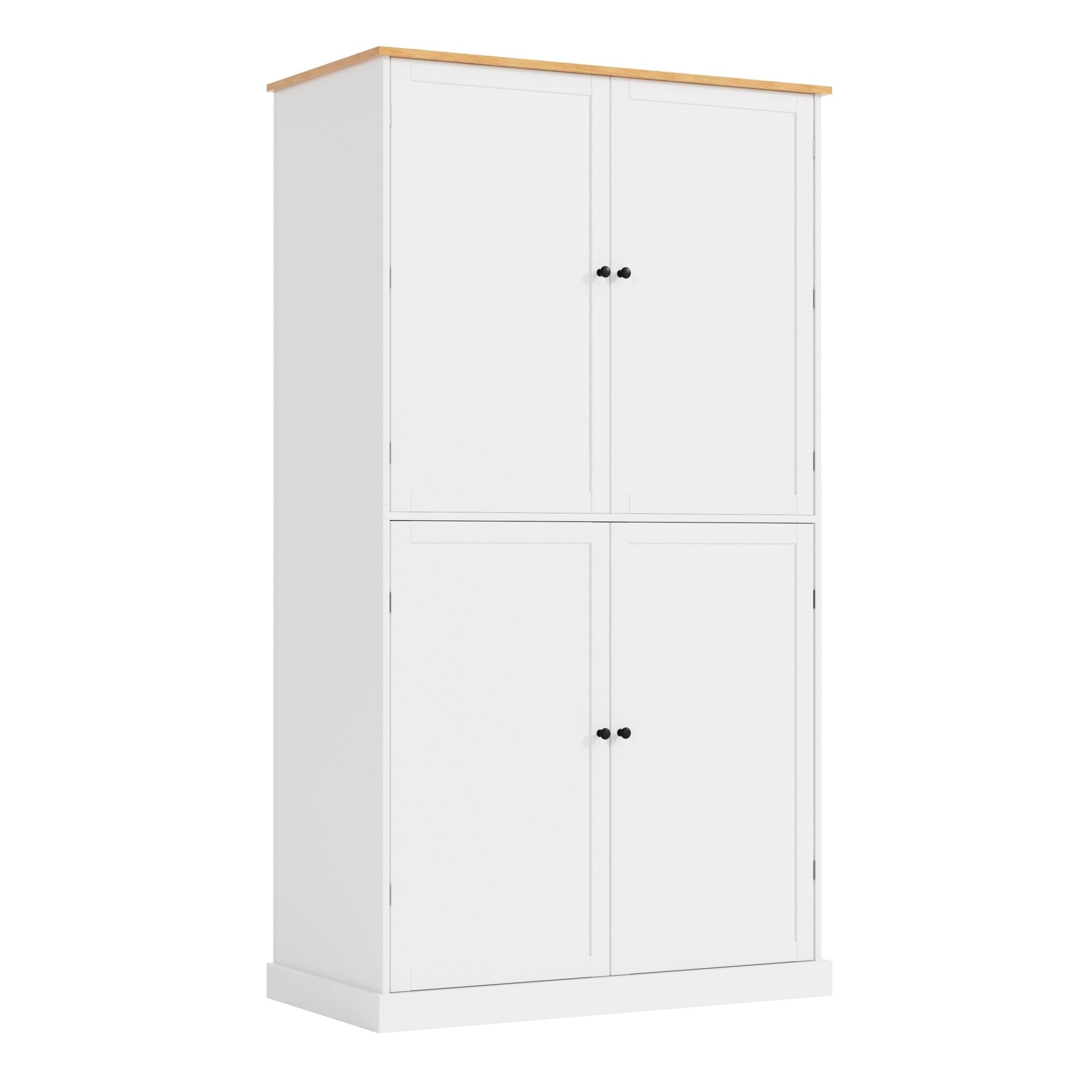 [Assembly Video Provided]TOPMAX 40.2x20x71.3inch High Freestanding Kitchen Pantry Large Cupboard Storage Cabinet with 2 Drawers, 2 Adjustable Shelves, 8 Door Shelves for Kitchen, Dining Room,White - 1st Choice Furniture Direct