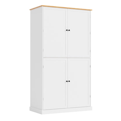 [Assembly Video Provided]TOPMAX 40.2x20x71.3inch High Freestanding Kitchen Pantry Large Cupboard Storage Cabinet with 2 Drawers, 2 Adjustable Shelves, 8 Door Shelves for Kitchen, Dining Room,White - 1st Choice Furniture Direct