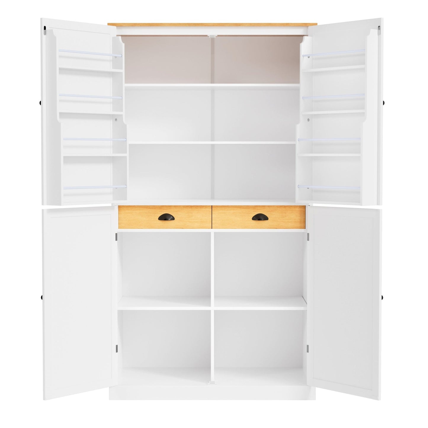 [Assembly Video Provided]TOPMAX 40.2x20x71.3inch High Freestanding Kitchen Pantry Large Cupboard Storage Cabinet with 2 Drawers, 2 Adjustable Shelves, 8 Door Shelves for Kitchen, Dining Room,White - 1st Choice Furniture Direct
