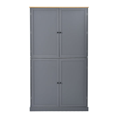 [Assembly Video Provided]TOPMAX 40.2x20x71.3inch High Freestanding Kitchen Pantry Large Cupboard Storage Cabinet with 2 Drawers, 2 Adjustable Shelves, 8 Door Shelves for Kitchen, Dining Room,Gray - 1st Choice Furniture Direct