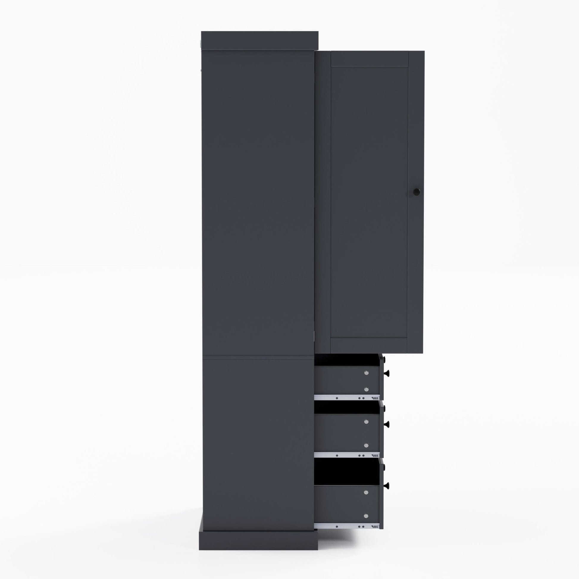 [Assembly Video Provided]TOPMAX 77inch Farmhouse Kitchen Pantry, Freestanding Tall Cupboard Storage Cabinet with 3 Adjustable Shelves, 8 Door Shelves, 3 Drawers for Kitchen, Dining Room, Gray - 1st Choice Furniture Direct