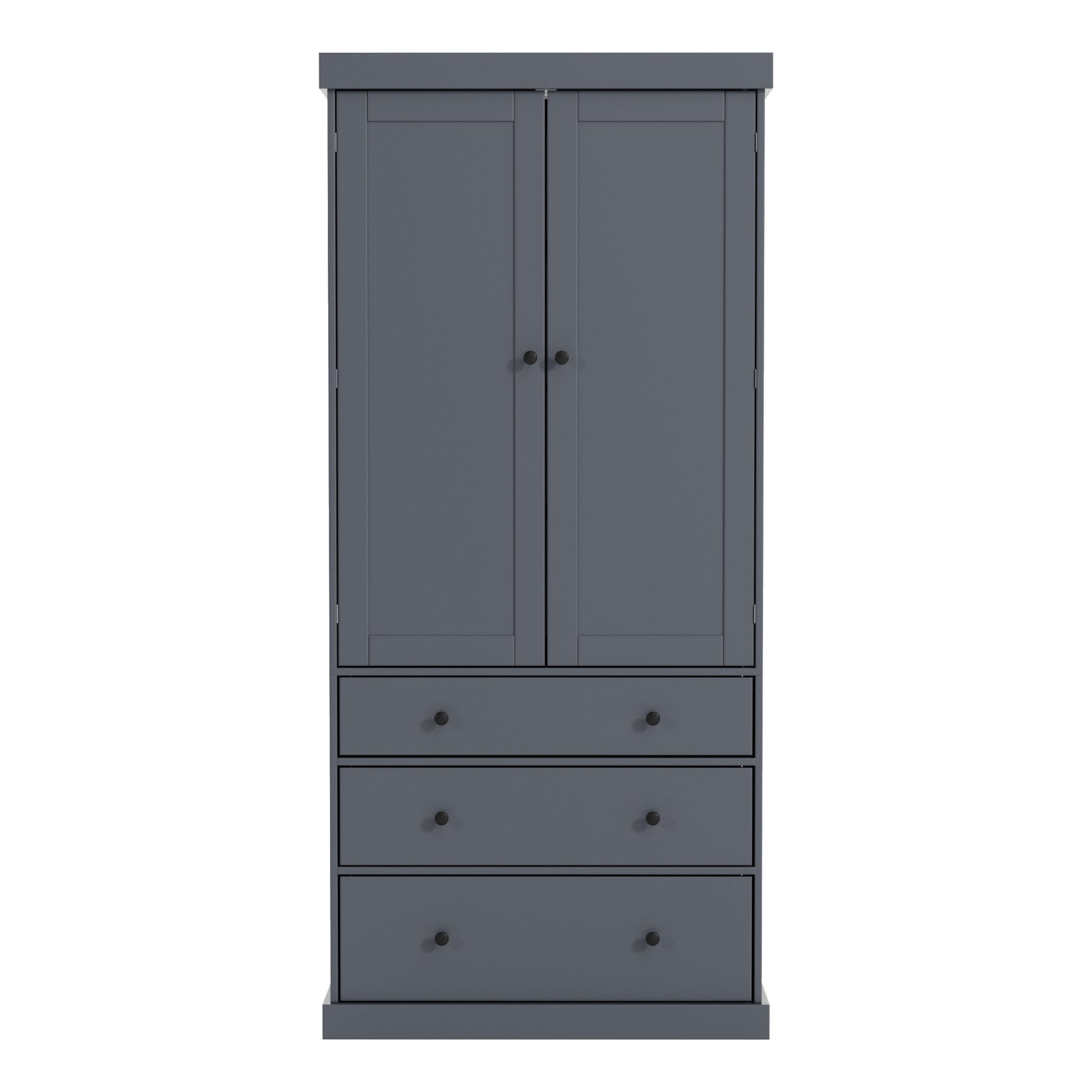 [Assembly Video Provided]TOPMAX 77inch Farmhouse Kitchen Pantry, Freestanding Tall Cupboard Storage Cabinet with 3 Adjustable Shelves, 8 Door Shelves, 3 Drawers for Kitchen, Dining Room, Gray - 1st Choice Furniture Direct