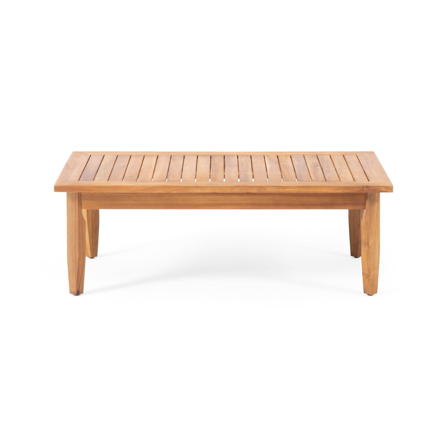 Aston Teak Brown 2 - Piece Wood Outdoor Patio Conversation Seating Set with Cream Cushions - 1st Choice Furniture Direct