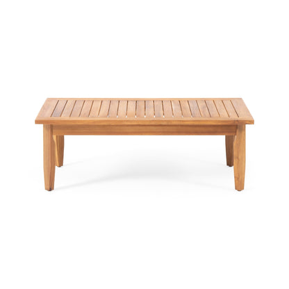Aston Teak Brown 2 - Piece Wood Outdoor Patio Conversation Seating Set with Cream Cushions - 1st Choice Furniture Direct