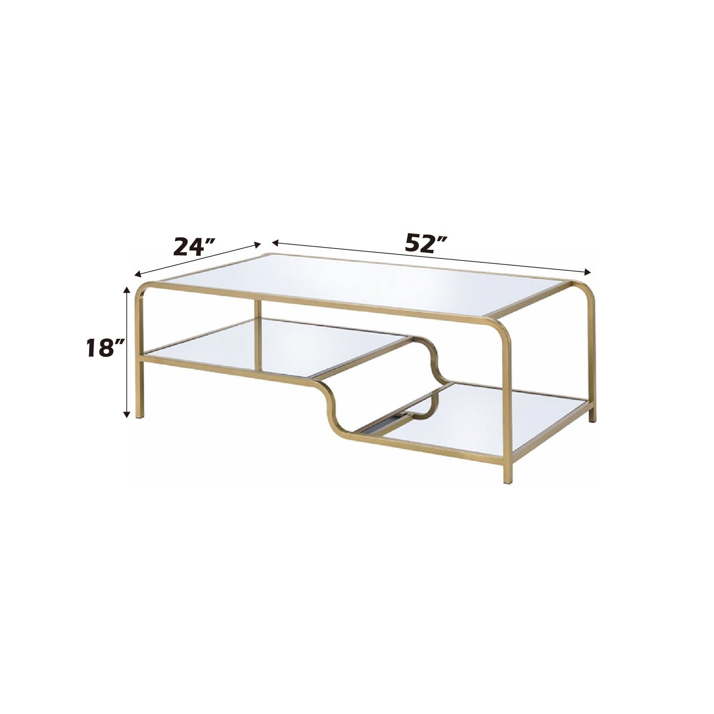Astrid Mirrored & Gold Finish Coffee Table - 1st Choice Furniture Direct