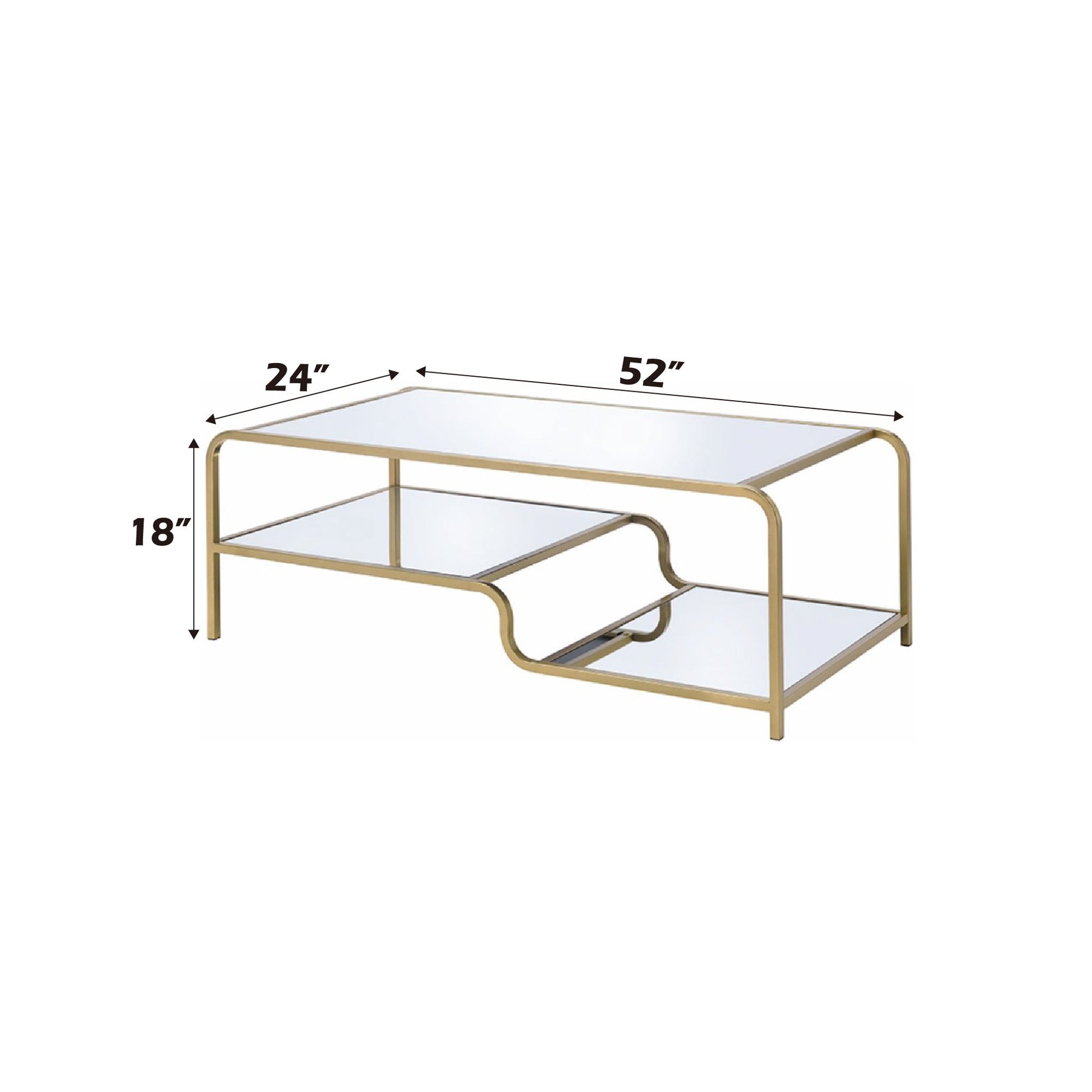 Astrid Mirrored & Gold Finish Coffee Table - 1st Choice Furniture Direct